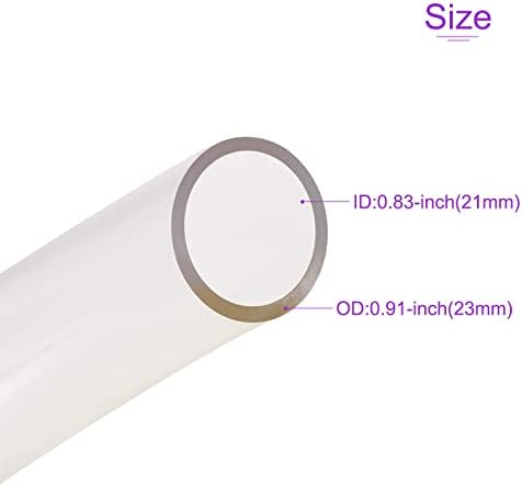 DMIOTECH 3,28 pés, 21mm ID 23mm od claro tubo de mangueira flexível de tubo de PVC para água, ar, tubulação de óleo
