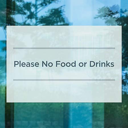 CGSignLab | Por favor, sem comida ou bebida -Bain -Básico Janela se apega | 30 x20