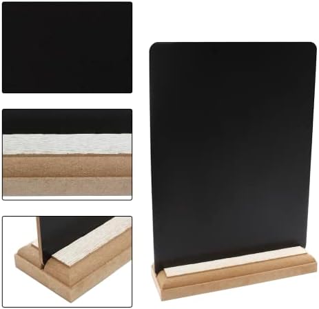 Bokwin 6 PCs Tabela de quadro -negro Mini placas de madeira, placas de mensagens Sinais de alimentos para decorações de casamento