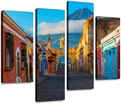 YKING1 Cityscape da cidade de Antígua City Guatemala Pintura de arte de parede imagens impressão na tela esticada