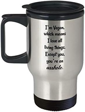 Joyfulgifts Funny Vegan Travel Caneca - I'm Vegan - Veganismo Caneca Funny Vegan Ideia para apoiadores de direitos dos animais