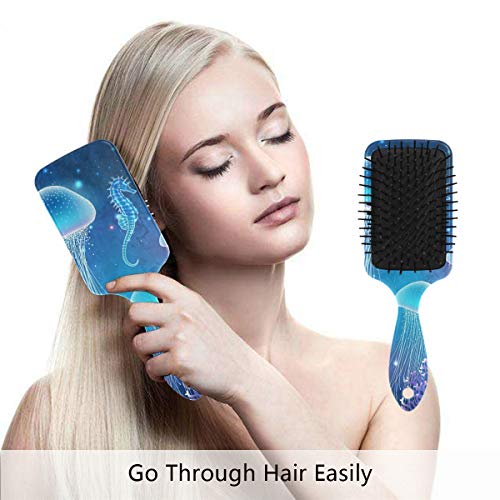 Escova de cabelo de almofada de ar vipsk, plástico colorido e colorido cavalo -marinho azul, boa massagem adequada