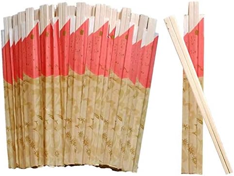Pauzinhos sólidos sem lascas sem lascas 200 pares | Pauzinho de madeira descartável em massa embrulhado | Melhor para sushi e pratos asiáticos