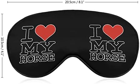 Eu amo meu cavalo máscara de olho impressa no sono capa de olhos macios com alça ajustável de sonda de sota