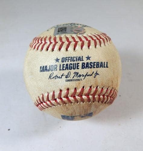 2022 New York Mets Miami Marlins Game usou beisebol branco Lopez Jeff McNeil Foul - MLB Game usado Baseballs