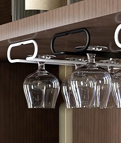 Conjunto de gelive de 4 gabinete Rack de Rack de 10 polegadas sob prateleira Organizador de cabide de armazenamento de vidro de prateleira para cozinha e bar
