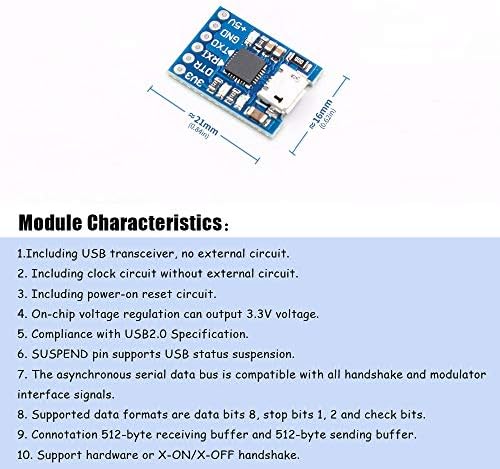 XIMIMARK 2PCS CP2102 Micro USB para TTL/Serial Uart 6pin Módulo Serial Converter STC Downloades Substituir FT232