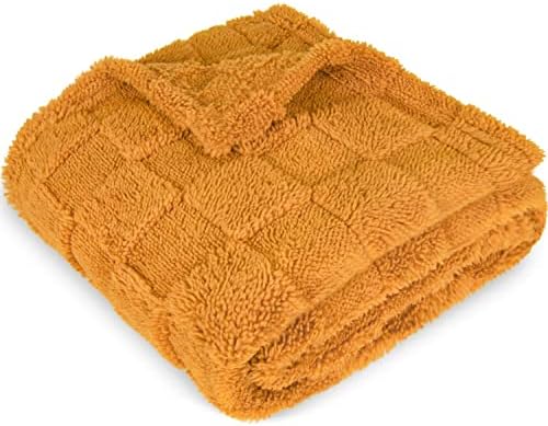 Homritar 2 pacote 3d lã Fluffy Fuzzy Blanket para meninas coral rosa + 3d Gingham Fleece Baby Planket para meninas meninos 30 x 40 polegadas