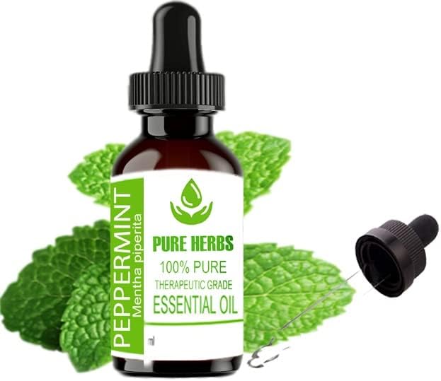 Ervas puras Peppermint Pure & Natural Terapeautic Grade Essential Oil com conta -gotas 50ml