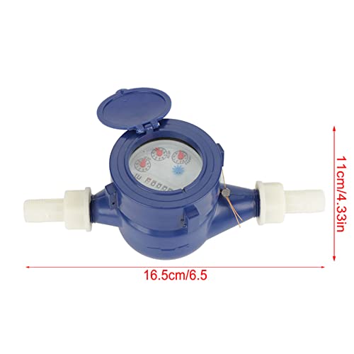 DN15 Medidor de fluxo de água, ampla faixa de medição de plástico rotativo Medidor de água fria para casa, escolas, hotéis, empresas