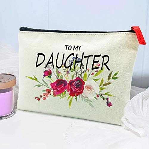 Presente de bolsa para filha - Presente de Natal de aniversário de formatura para filha - bolsa de cosméticos de tela