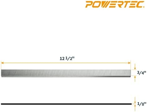 Powertec 128082 12-1/2 polegadas HSS Planer Knives for Craftsman 233780, conjunto de 2