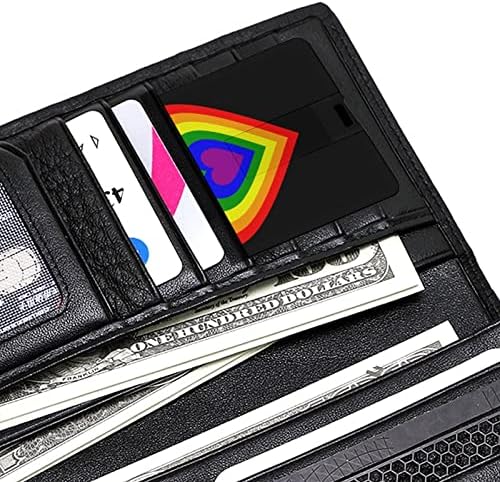 LGBT Rainbow Heart USB Flash Drive personalizado cartão de crédito Drive Memory Stick Usb Key Presentes