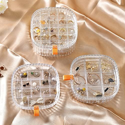 Brincos femininos Caixa de armazenamento de jóias, armazenamento de jóias de várias camadas simples Caixa transparente