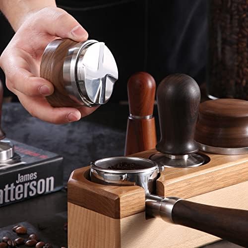 Gurudar 58,5mm Distribuidor de café, ferramenta de distribuição de café expresso, nivelador de tamper de café com profundidade ajustável