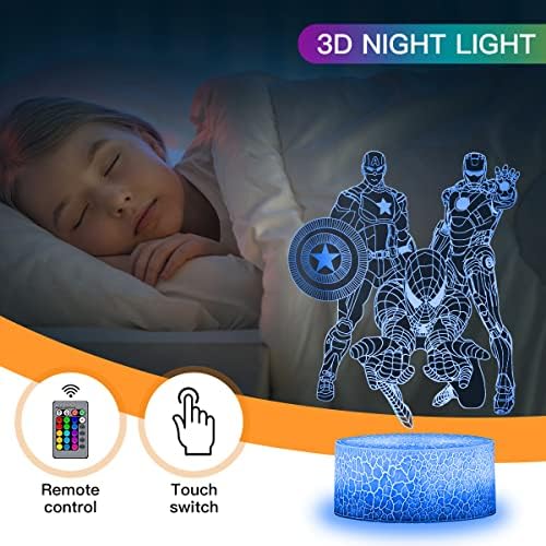 Presentes de Natal para crianças, 3D Toys Night Light 16 Cores Lâmpada de ilusão de cor com controle remoto de aniversário Presentes