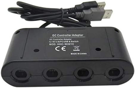 O adaptador do controlador NGHTMRE funciona para 4 portas para controlador GameCube ou controlador Wavebird, compatível com Nintendo Switch, Wii U, PC Windows e Mac