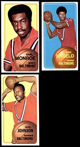 1970-71 Topps Baltimore Bullets Team Set Baltimore Bullets Ex+ Bullets