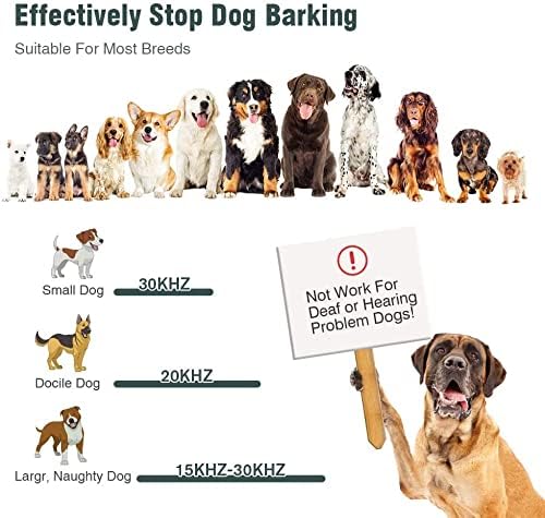 Dispositivo anti-Barking Kaiertcat, dispositivos de controle de latido de cães automáticos com 3 nível ajustável, Sonic Dog Barking Deterntador Smart Detect Dog Latando até 16-33 pés faixa segura para cães humanos, preto#068