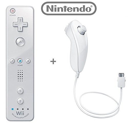 Nintendo Wii/Wii U Official Remoto Plus Controller e Nunchuk Nunchuck Combo Pacurdle Set [White]
