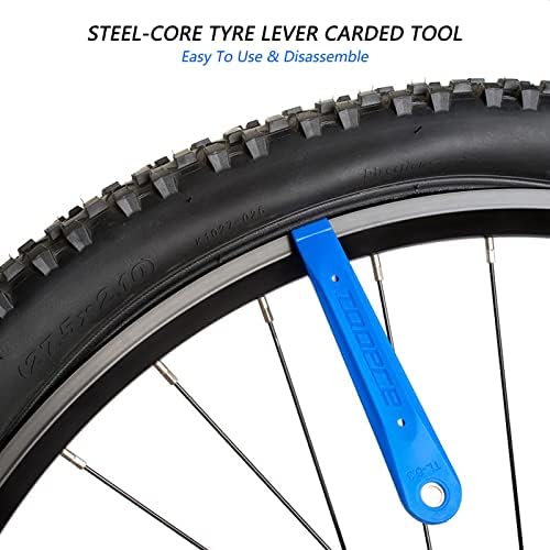 Tiseker Steel-Core Tone Carded Tool, ferramenta de alavancas de pneus impulsionados por metal para reparo de pneus de bicicleta de bicicleta