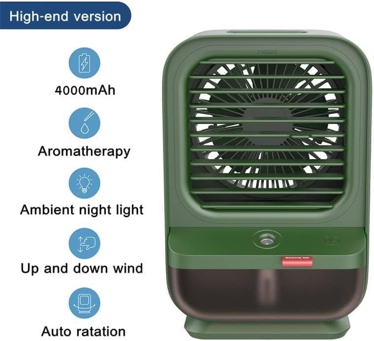 Quesheng Summer Spray de água fria fã de spray USB Fan de umidificador de resfriamento de ar recarregável Luz noturna