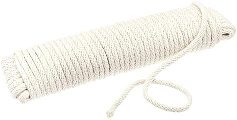 Basics Natural Cotton trançado corda, para todos os fins, varal - 5/16 polegadas x 100 pés, natural