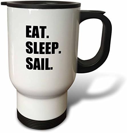 Presente divertido para vela do Sleep 3drose para vela para velejar a caneca de viagem de viagem de texto preto, aço