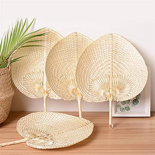 YUTRD ZCJUX 1PC Ventilador de resfriamento de verão puro natural artesanal Diy Heart Bamboo Fan tecida Artificial Diy Tecido Fã de resfriamento Decoração caseira