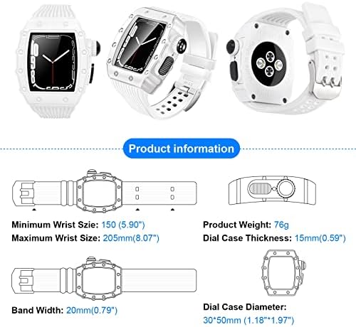 Kit de modificação Cnhkau para Apple Watch Caso Bumper Borracha Series 7 SE 6 5 4 Mod Kit Set WatchBand 45mm 44mm 40mm 41mm Esportes