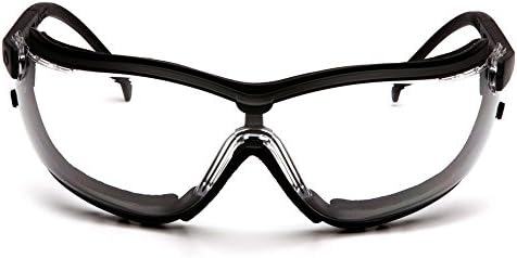 Óculos de segurança pyamex v2g, resistência ao fogo, quadro preto, lente clara GB1810ST 1Box/12Pair