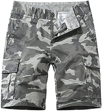 Ozmmyan Shorts para homens, calças de verão com botões de zíper de bolso