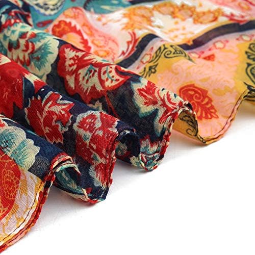 Lenço de yeieeo boho para mulheres lenço floral de lenço de outono de outono de outono xale de martelo