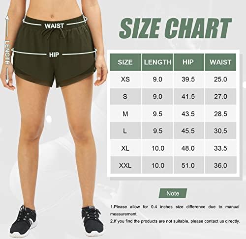 Iuga feminino com shorts rápida seca 2 em 1 shorts atléticos para mulheres com bolsos ginástica shorts ativos de ginástica