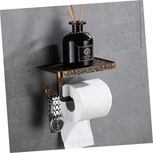 Cabilock Roll Space Alumínio Towel Toarder Dispensador de papel higiênico Distribuidor de papel higiênico Distribuidor de papel higiênico com prateleira de armazenamento ganchos de parede de parede ganchos pendurados