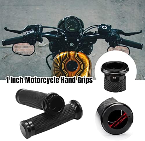 Motocicleta 1 polegada/25mm Grips de guidão universal para Harley Davidson não deslizamento Mão preto cromo sportster883 Dyna Touring