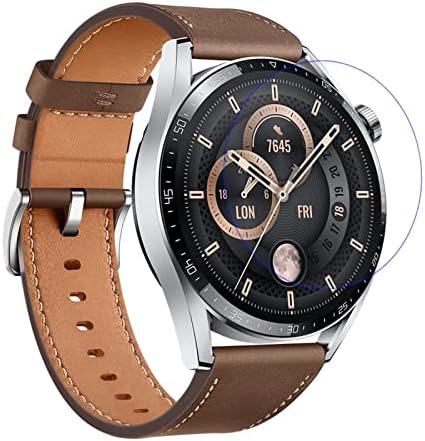 Compatível com o protetor de tela Huawei Watch GT 3 46mm, o filme de proteção de tela de vidro temperado awaduo compatível com o huawei relógio gt 3 46mm, feito de vidro real