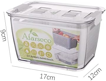 Recipientes de armazenamento frescos do AFARSECO. Inclui tampas de ventilação de ar e peneira removível. Para alface, bagas.