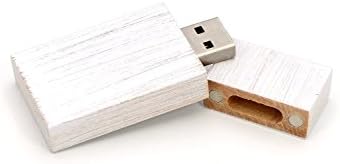Maple antigo de 16 GB de unidade flash USB - manchado em branco de casamento - inserido em uma caixa de bordo branca correspondente