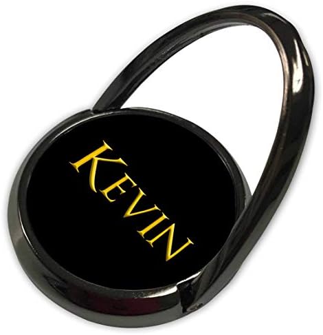 3drose Alexis Design - Nomes masculinos populares nos EUA - Kevin Common Man Nome na América. Amarelo em charme preto - anel de telefone