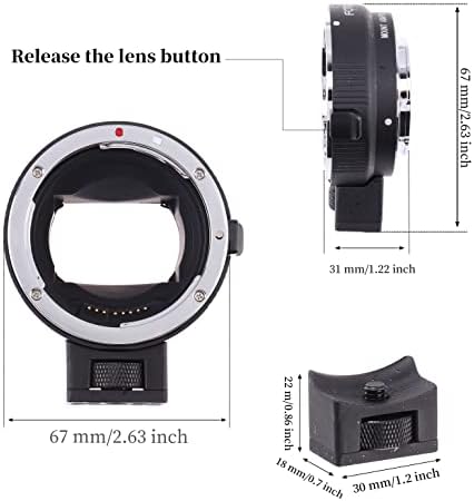 Adaptador de lente EF-NEX foco automático Hersmay para lente Canon EF/EF-S para montagem nex e para Sony A7IV A7RIV A7C A9 A7SIII A6300 NEX 7/6/5N/A7 II A7R A7RII A7SII CAMERAS