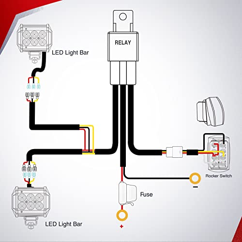 Nilight 16AWG Strobe Light Firing Harness Kit 2 Leads personalizados para 6 modos Amber White Strobe Lights LED