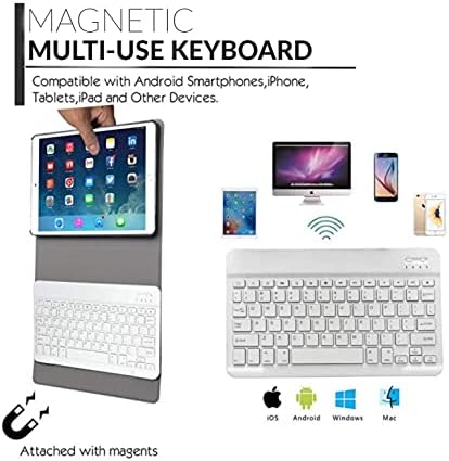 Teclado do iPad de 9,7 polegadas, teclado ultrafino Bluetooth com fólio de proteção completa para o Apple iPad 9.7
