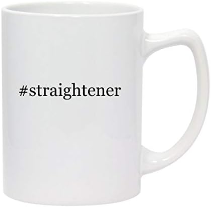 Molandra Products #STraightener - 14oz Hashtag White Ceramic Statesman Caneca de café