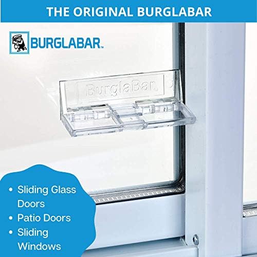 Pacote Burglabar 2 - Ótimo para trava de porta de pátio deslizante, trava de janela deslizante, trava de janelas do porão deslizante,