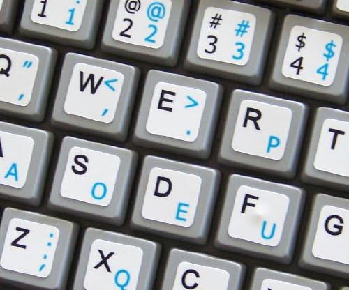 Netbook Dvorak Inglês Decalques de teclado branco