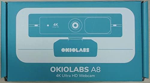Okiolabs A8 4K Webcam UHD Câmera para laptop de computador, transmitindo webcam 4k com microfone duplo, HD Webcam 4K