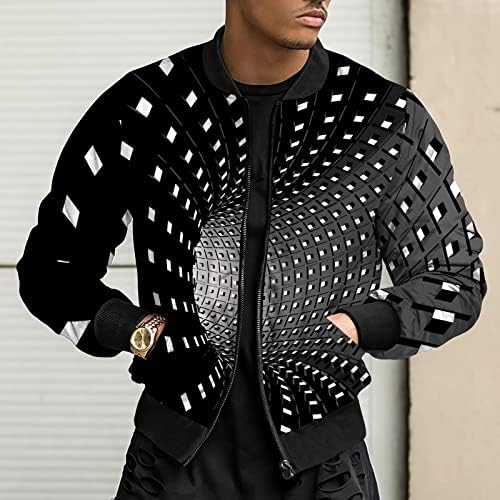 Dudubaby Fuzzy Fleece Jacket for Mens Autumn e Winter Men's Impresso Fin Jackets Men de jaquetas casuais impressas