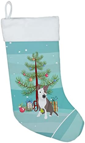 Tesouros de Caroline wdk3104cs pit bull azul #4 meias de Natal de Natal, lareira pendurando meias de Natal decoração de festa de Natal decorações de férias em família,