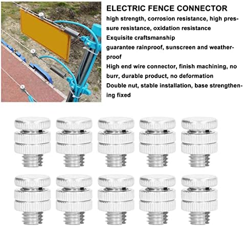 Conector de cerca elétrica de 100 pcs, conector de parafuso de liga de alumínio de 0,8 cm, parafuso de fios de fio para parafuso para externo